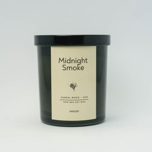 MINZAY Midnight Smoke scented candle jar
