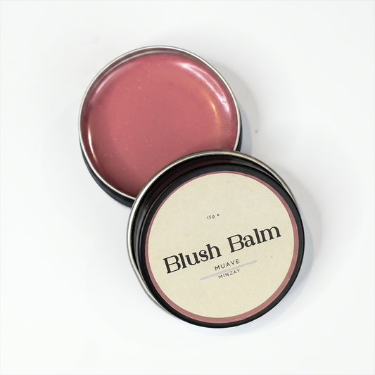 MINZAY cream blush balm in Mauve, shown in its tin