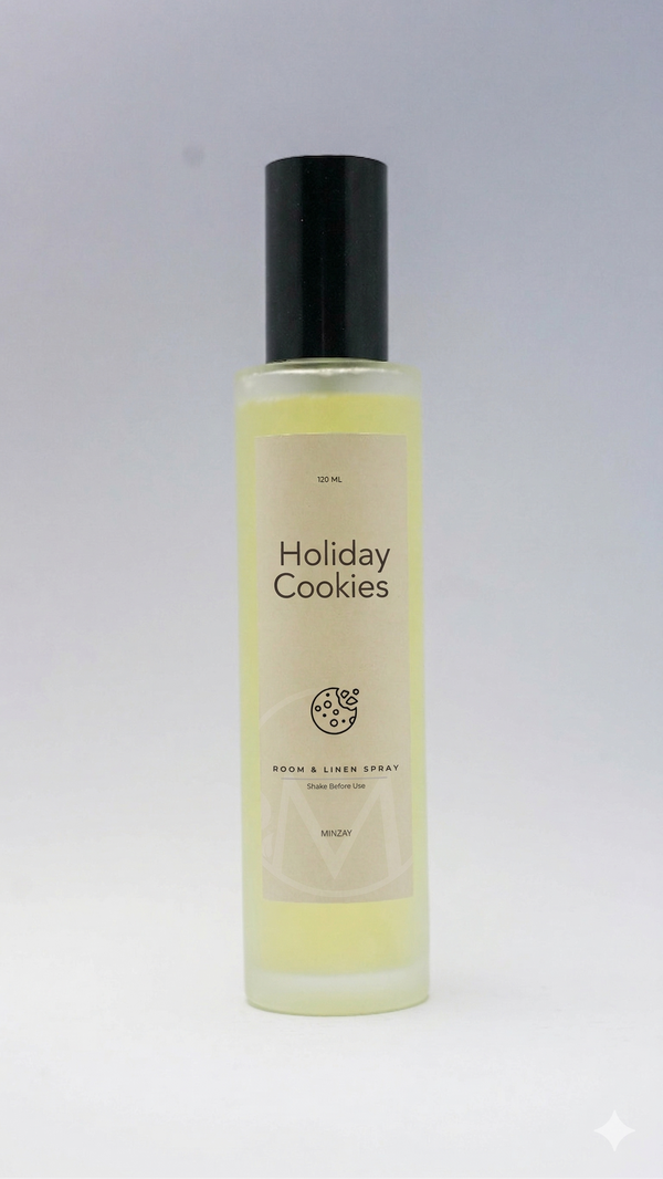 Holiday Cookies room and linen mist by MINZAY, scented with cookies, vanilla, amber